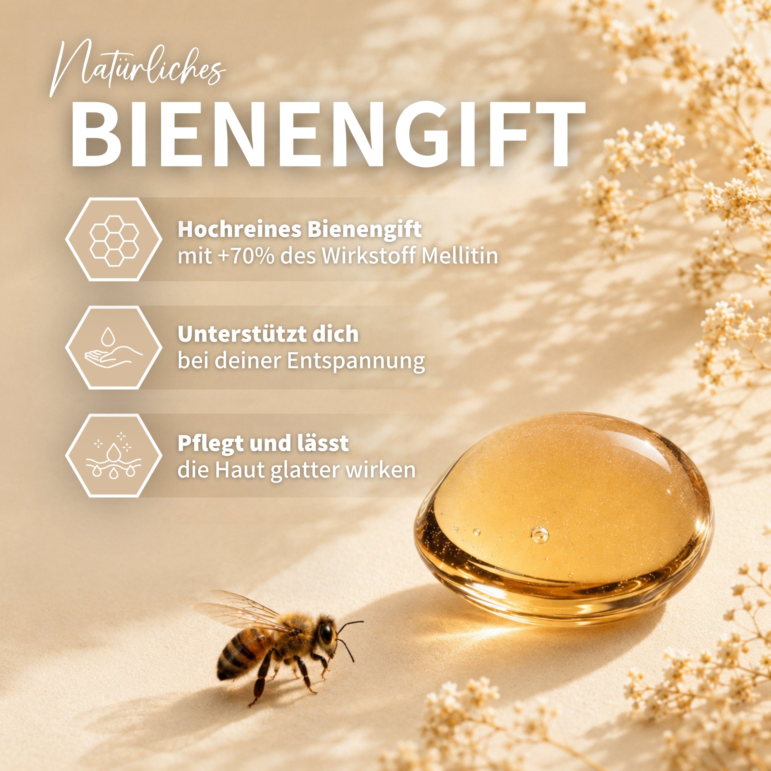 Bee Cream pommade au venin d'abeille avec 8 extraits d'herbes - 100g