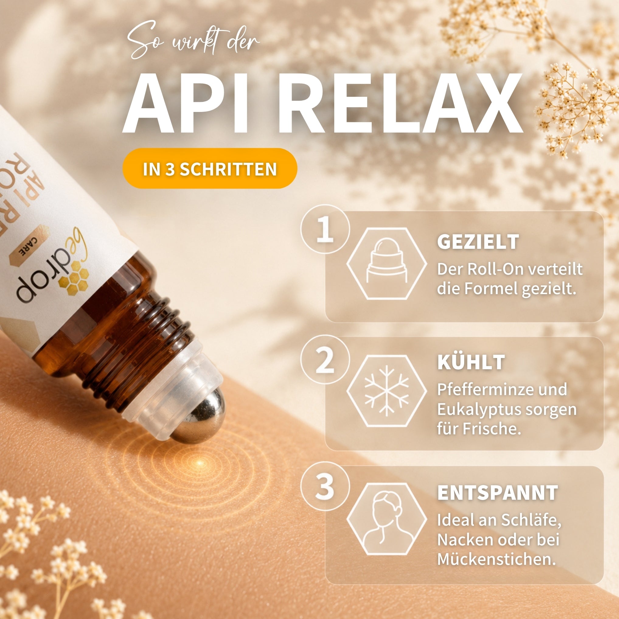 Coffret détente au venin d'abeille : Bee Cream + Api Relax Roll On pour une détente rafraîchissante