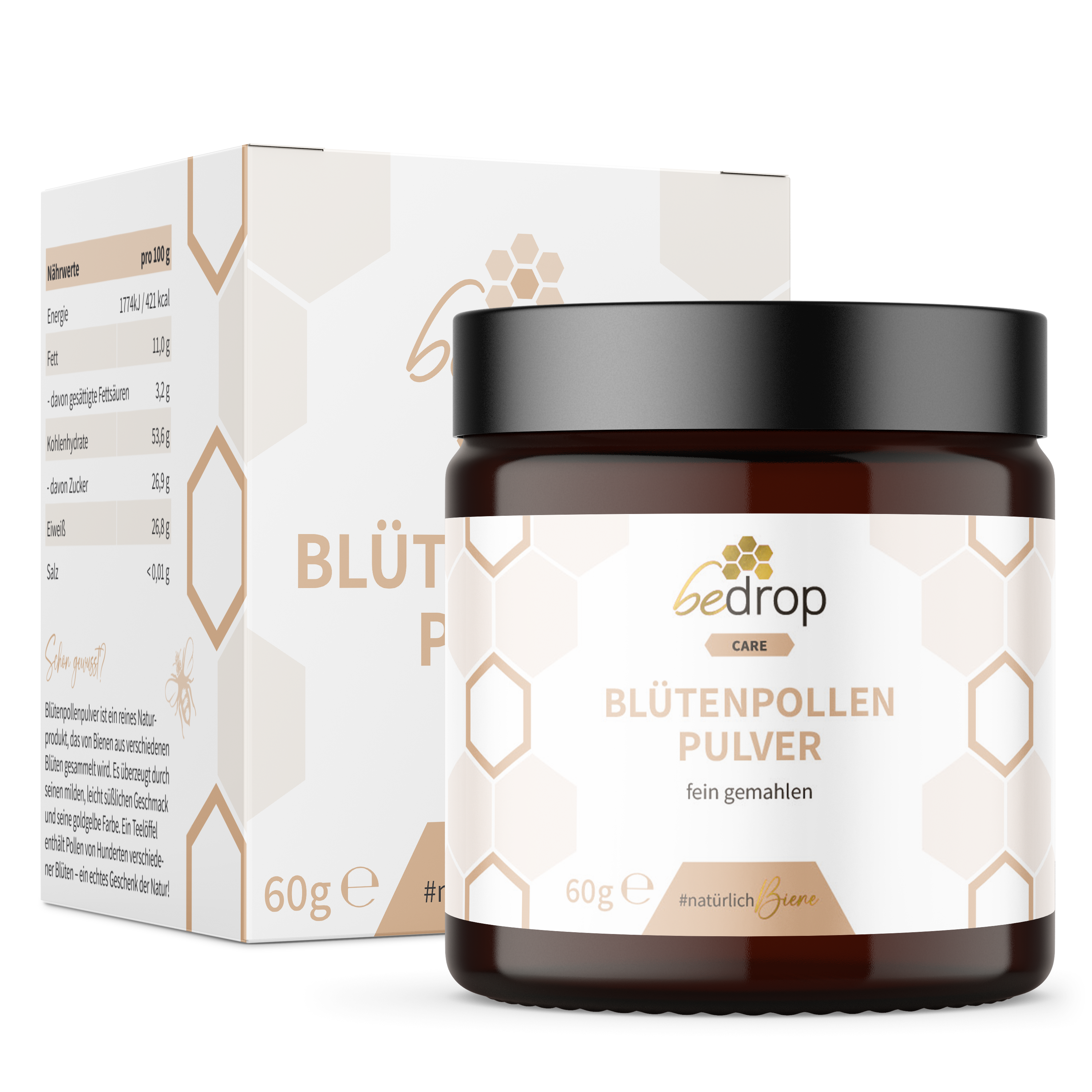 Pollen de fleurs en poudre / Pollen d'abeilles - 60g (Pollen de fleurs moulu)