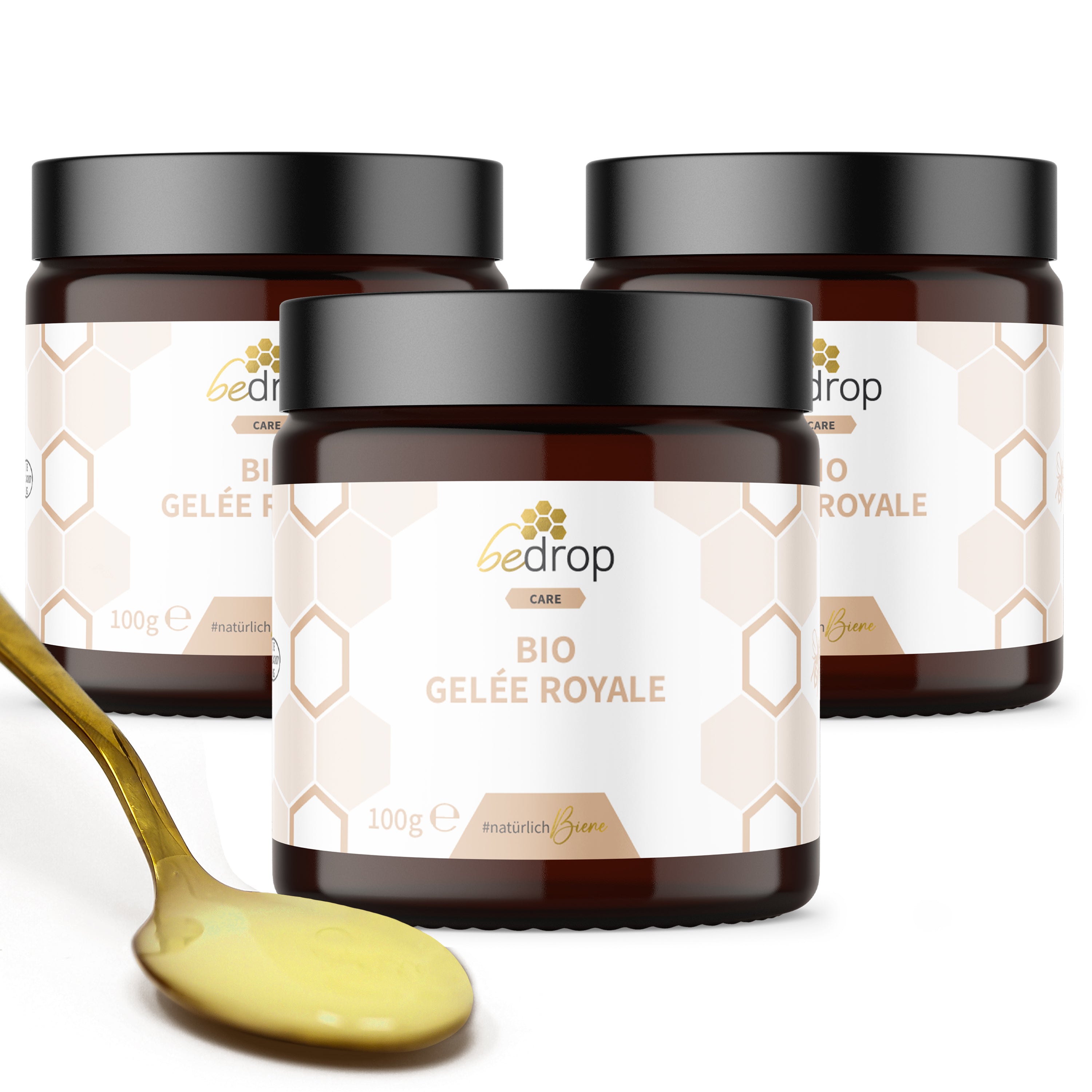 Lot avantageux : 3x gelée royale bio fraîche - 100g pure (certifiée bio) à prix économique
