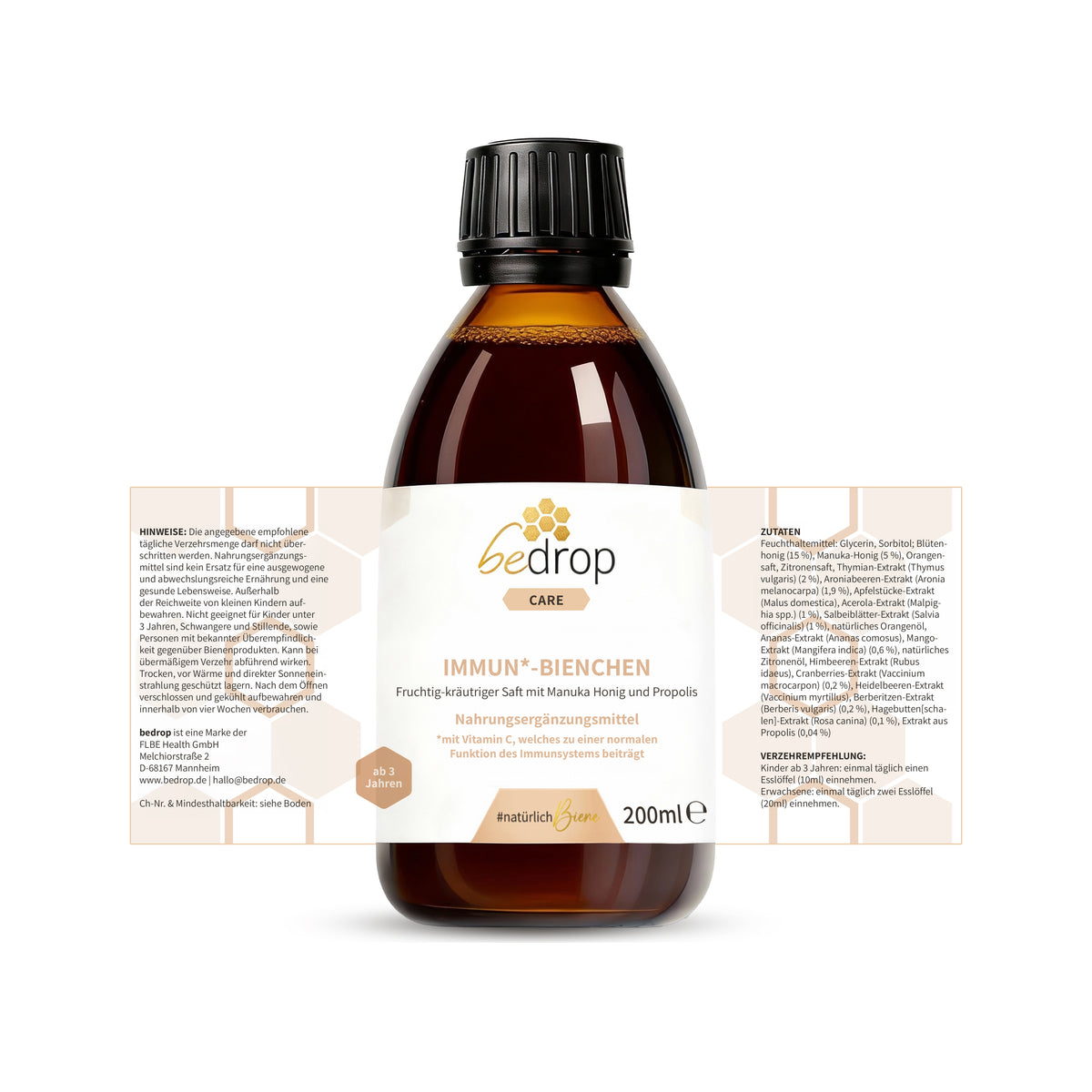 IMMUN*-BIENCHEN - Jus aux notes fruitées et herbacées, au miel de manuka et à la vitamine C issue de l'acérola / 200 ml
