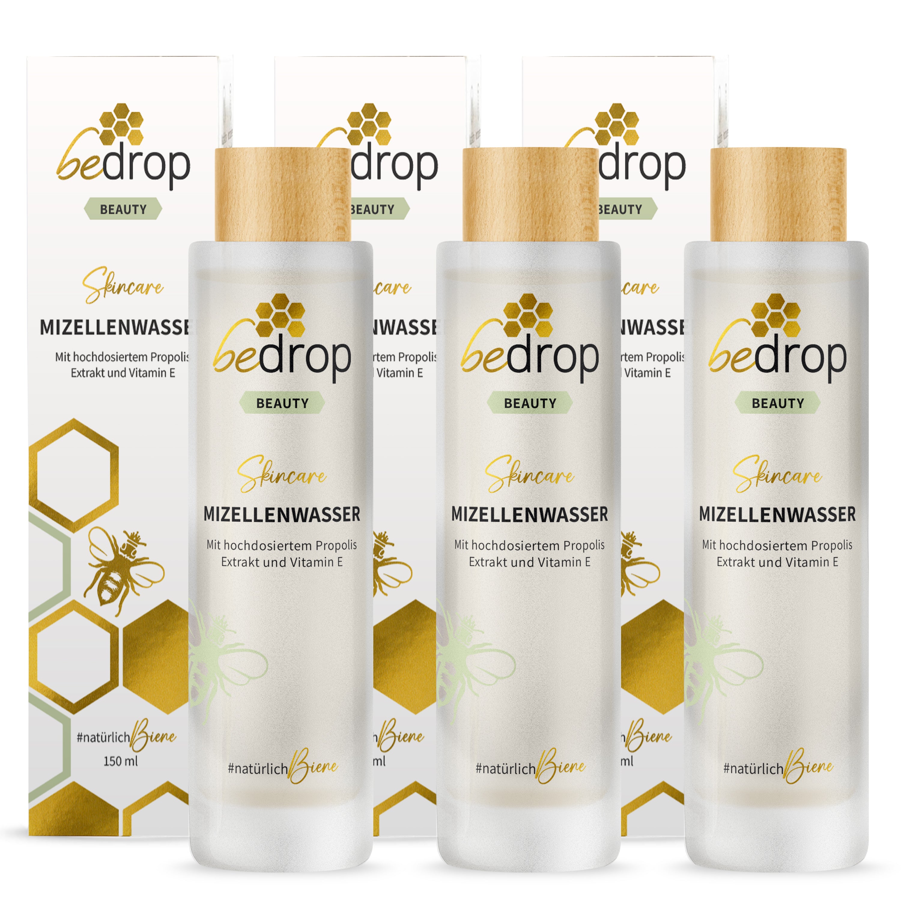 Set d'avantages : 3x EAU DE MIELLE / TONIQUE avec extrait de propolis de haute qualité - 3x 150ml