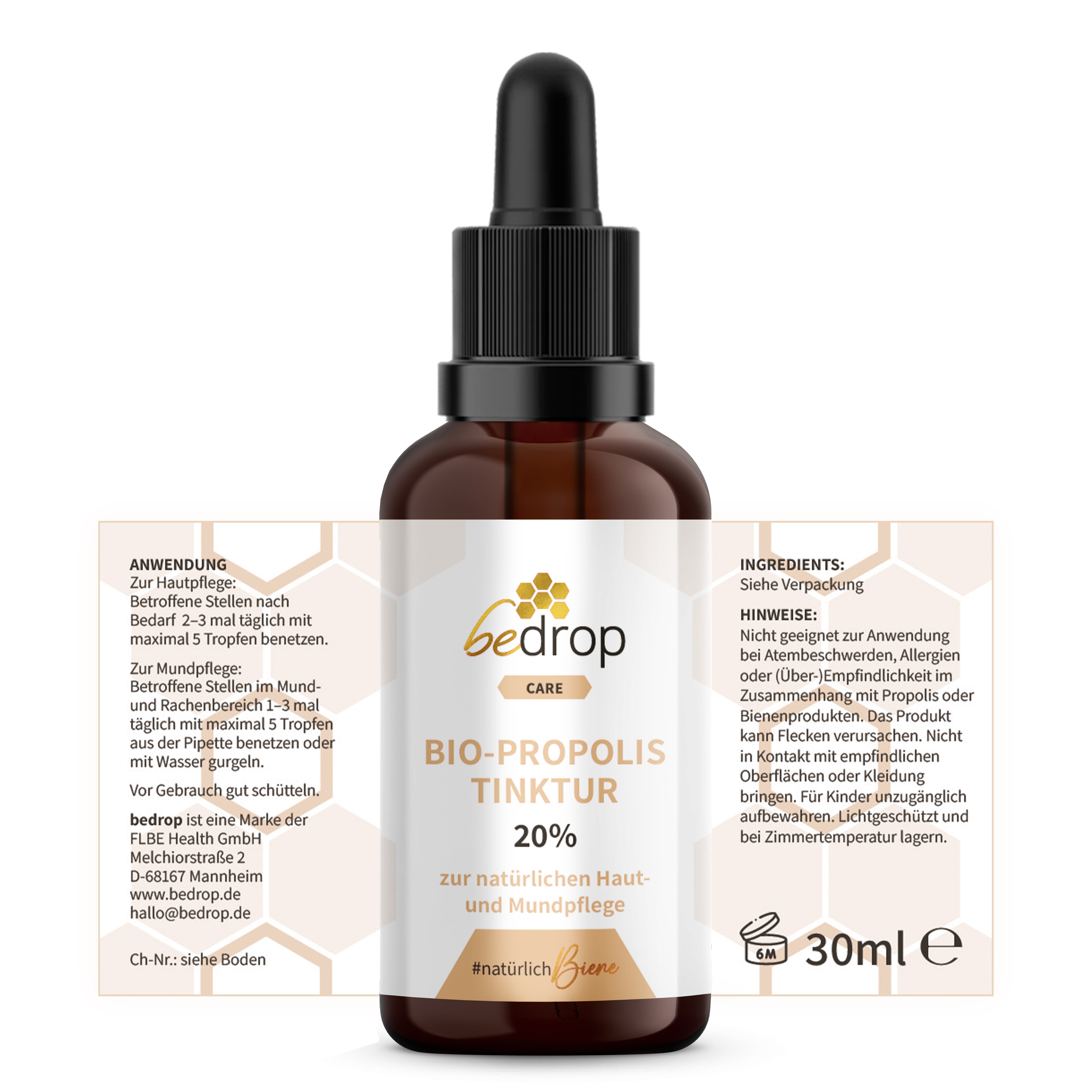 Set d'avantage : 3x teinture d'extrait de propolis avec pipette 20% - 30ml dans un set de 3 pièces