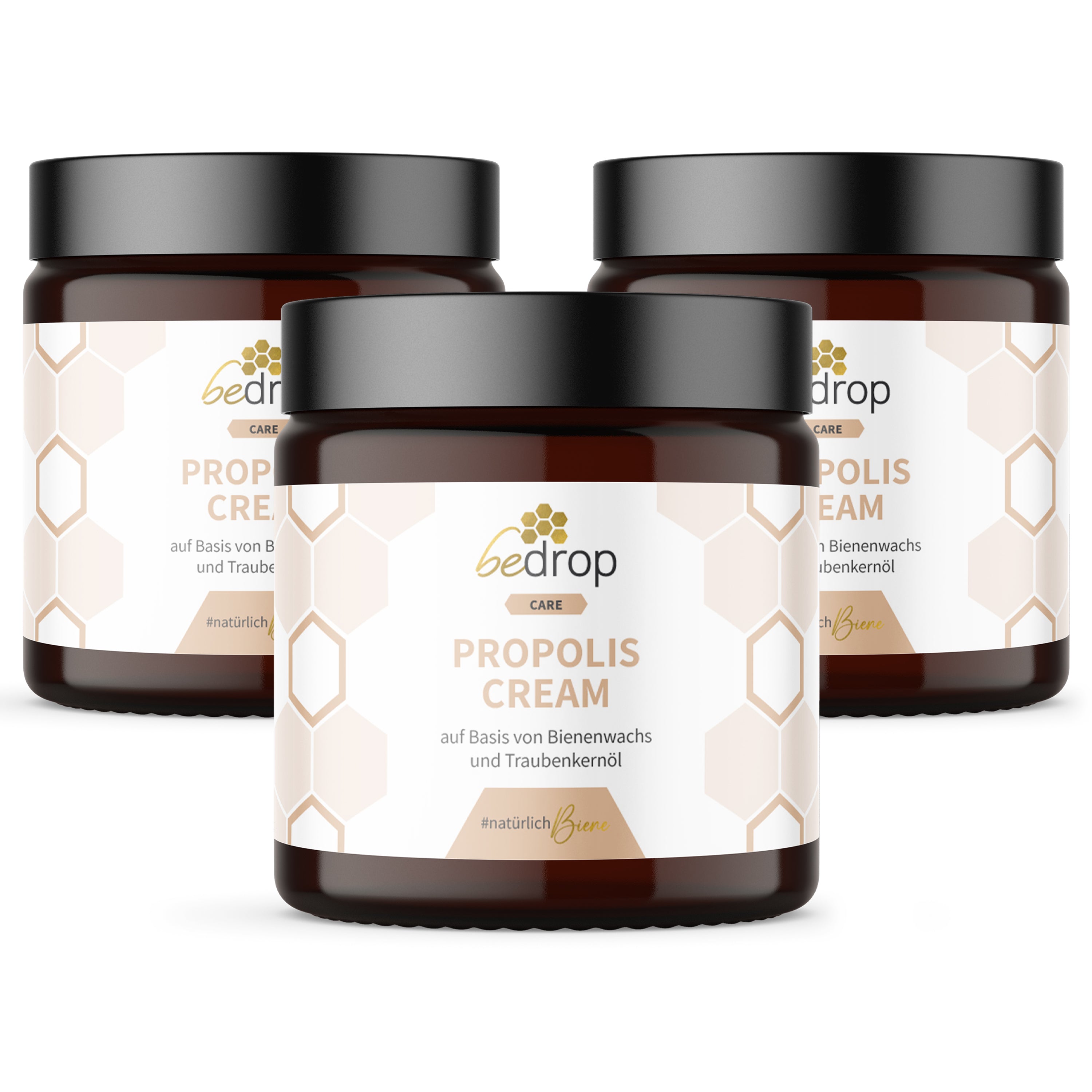 Set d'avantages : 3x Propolis Cream - crème de propolis hautement dosée avec cire d'abeille & huile de pépins de raisin dans un set de 3 pièces