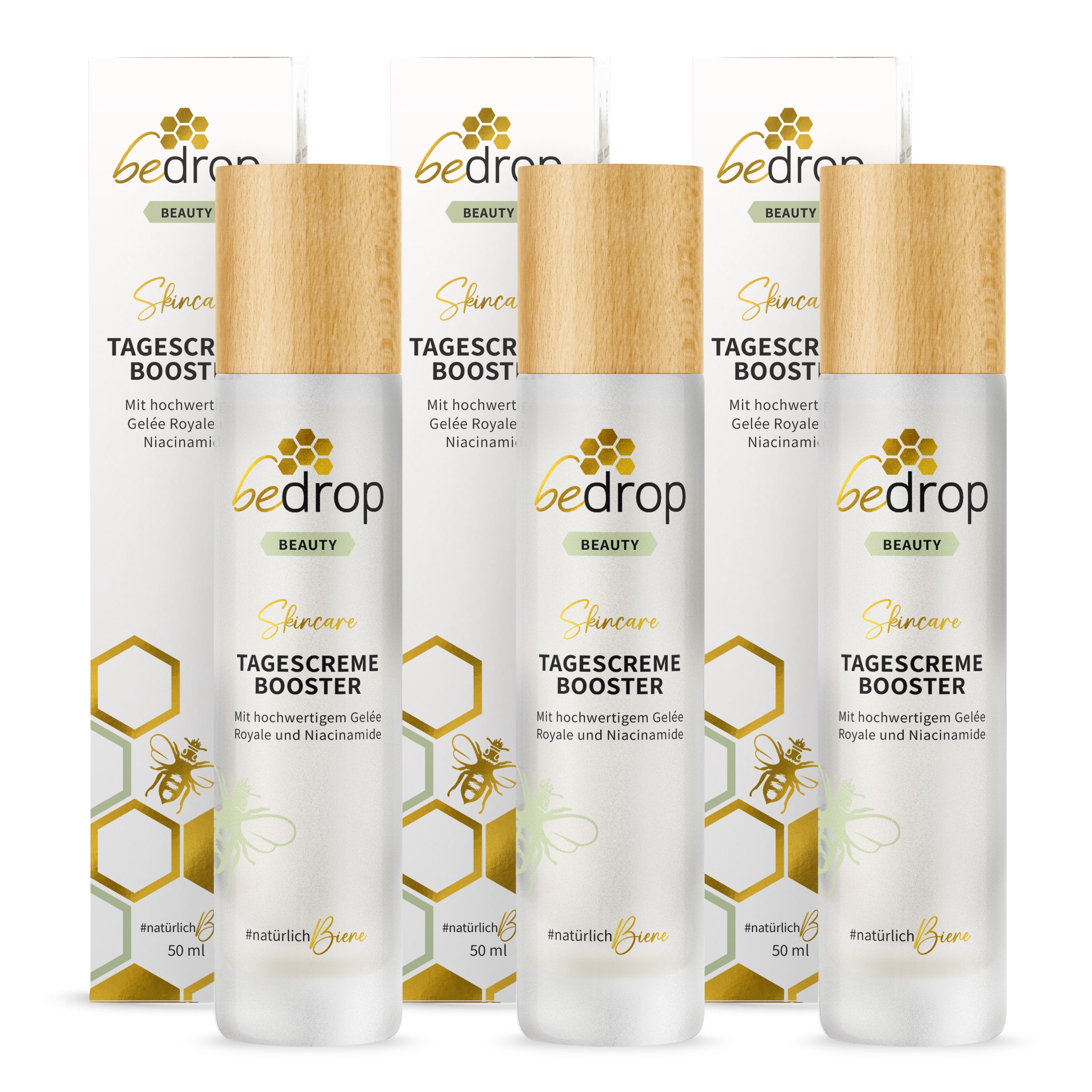 Coffret avantage : 3x CREME DE JOUR BOOSTER / Crème pour le visage à la gelée royale et à la niacinamide de haute qualité - 50ml