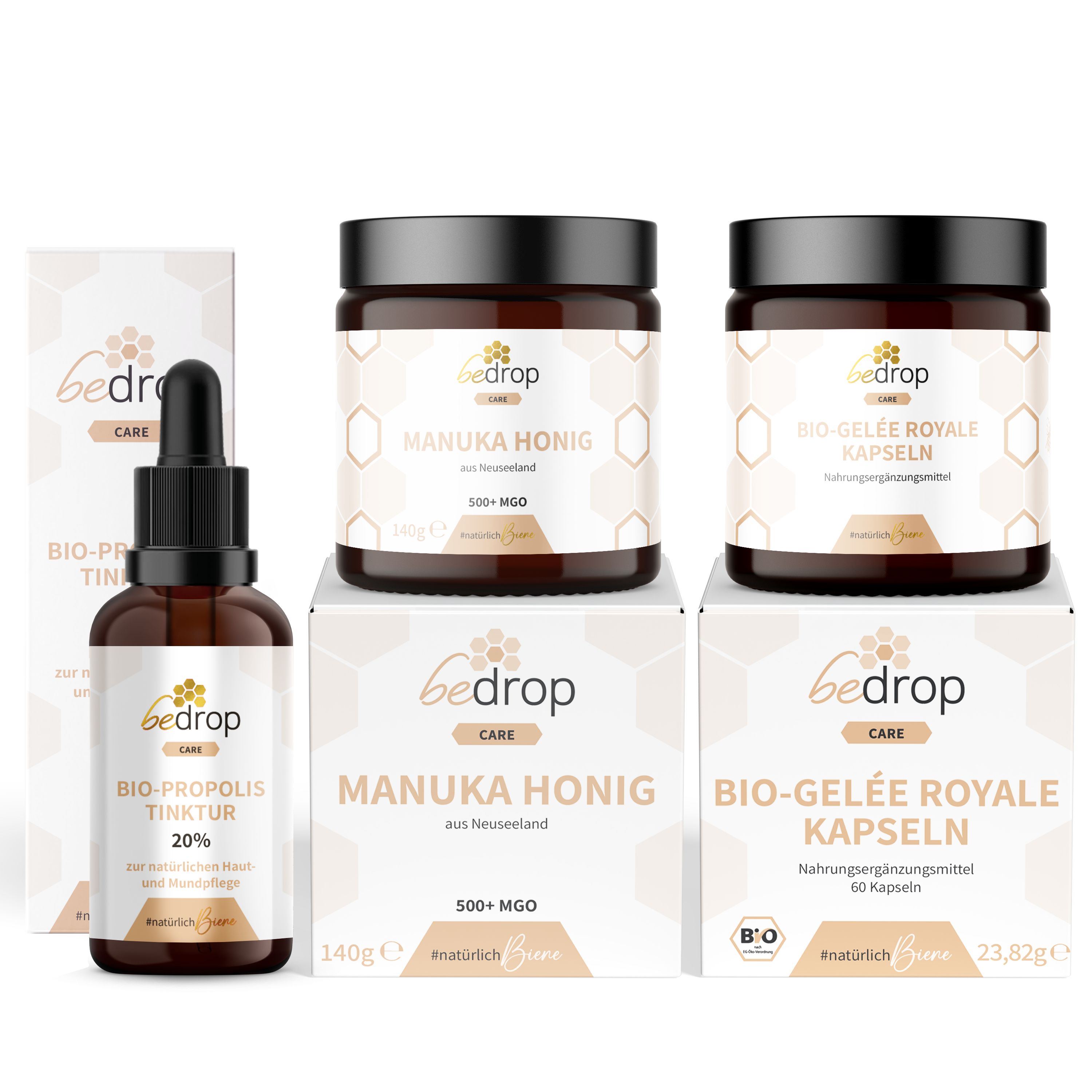Set Reste Fort | Teinture de Propolis, Capsules de Gelée Royale & Miel de Manuka