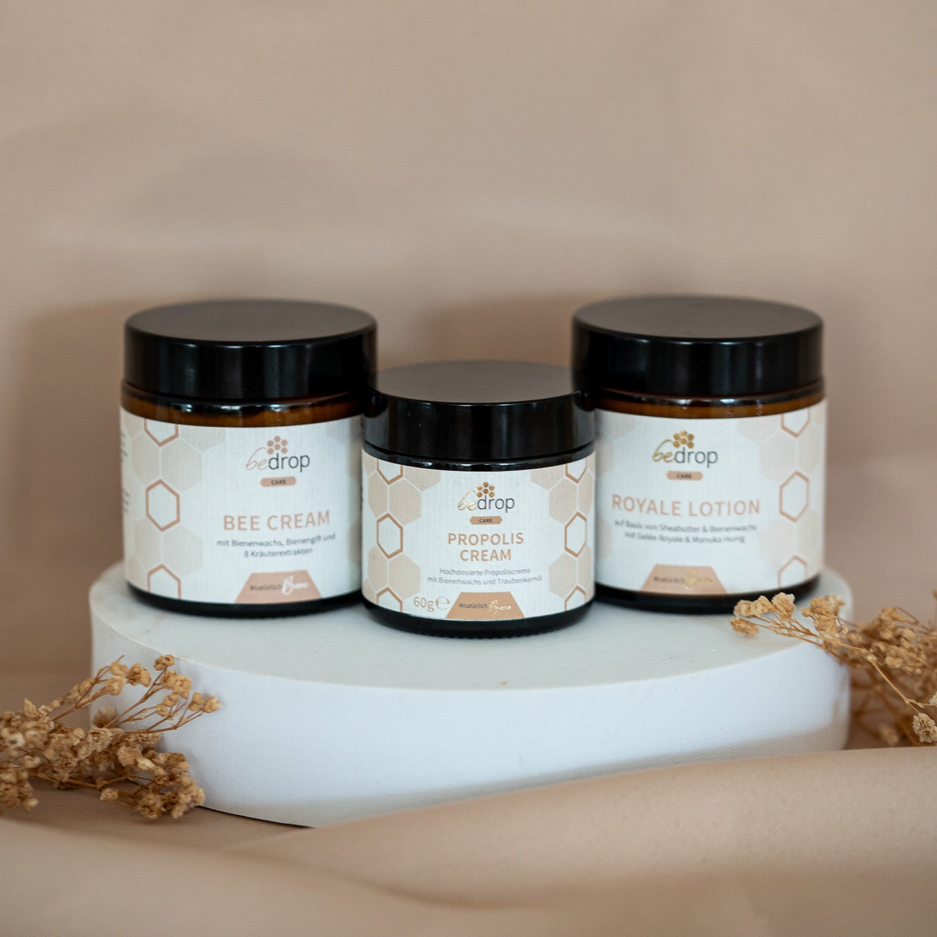 Kit de soins pour la peau | Bee Cream (pommade au venin d'abeille) + Propolis Cream (pommade à la propolis) + Royale Lotion (lotion pour le corps)