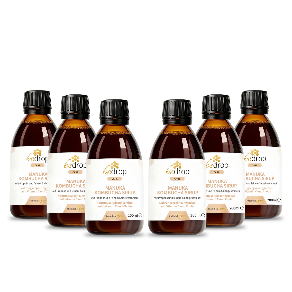 Set d'avantages : 3x Sirop de Manuka Kombucha avec propolis & goût de sauge - 3x 200ml