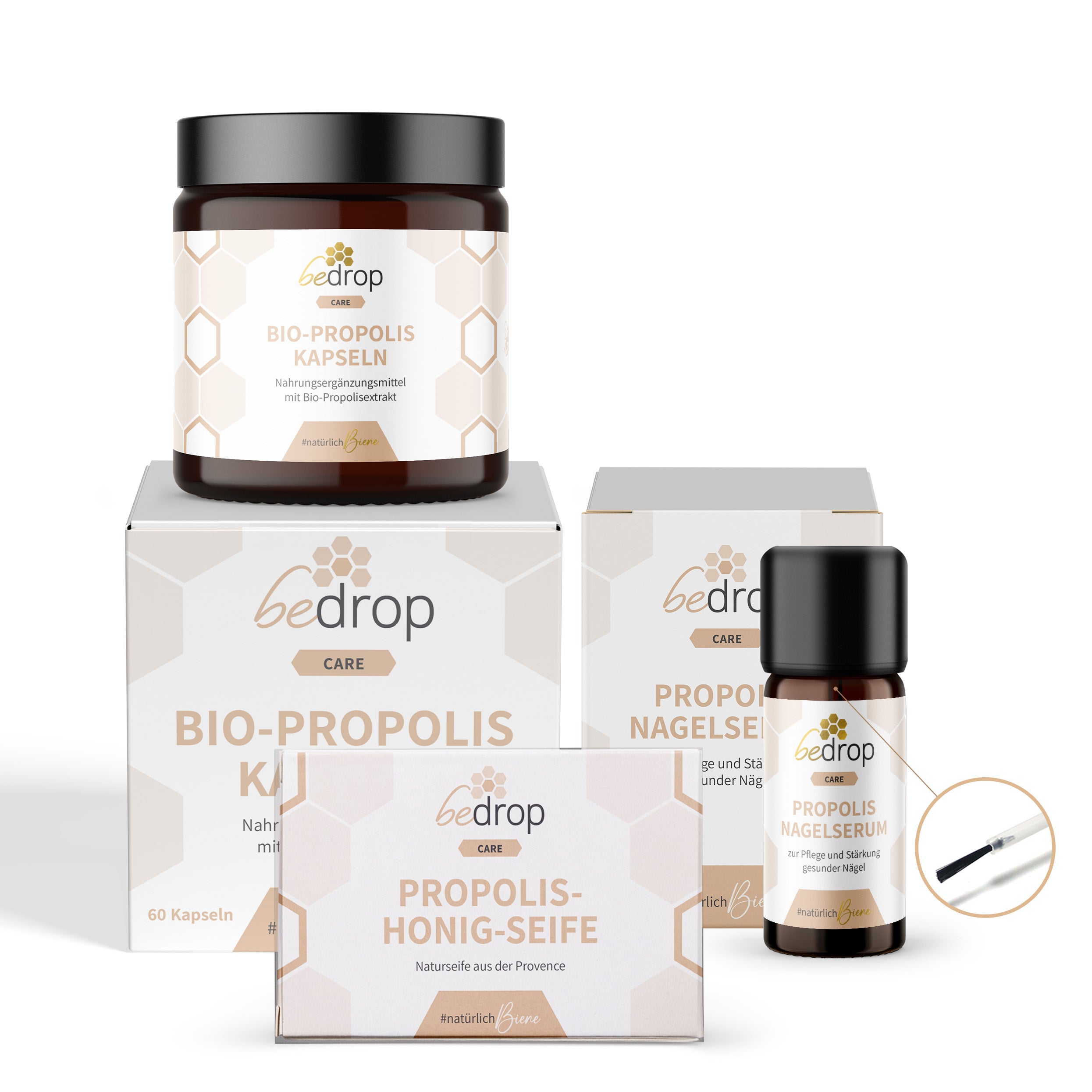 Nail Care Set | Sérum pour les ongles à la propolis, capsules & savon au miel de propolis