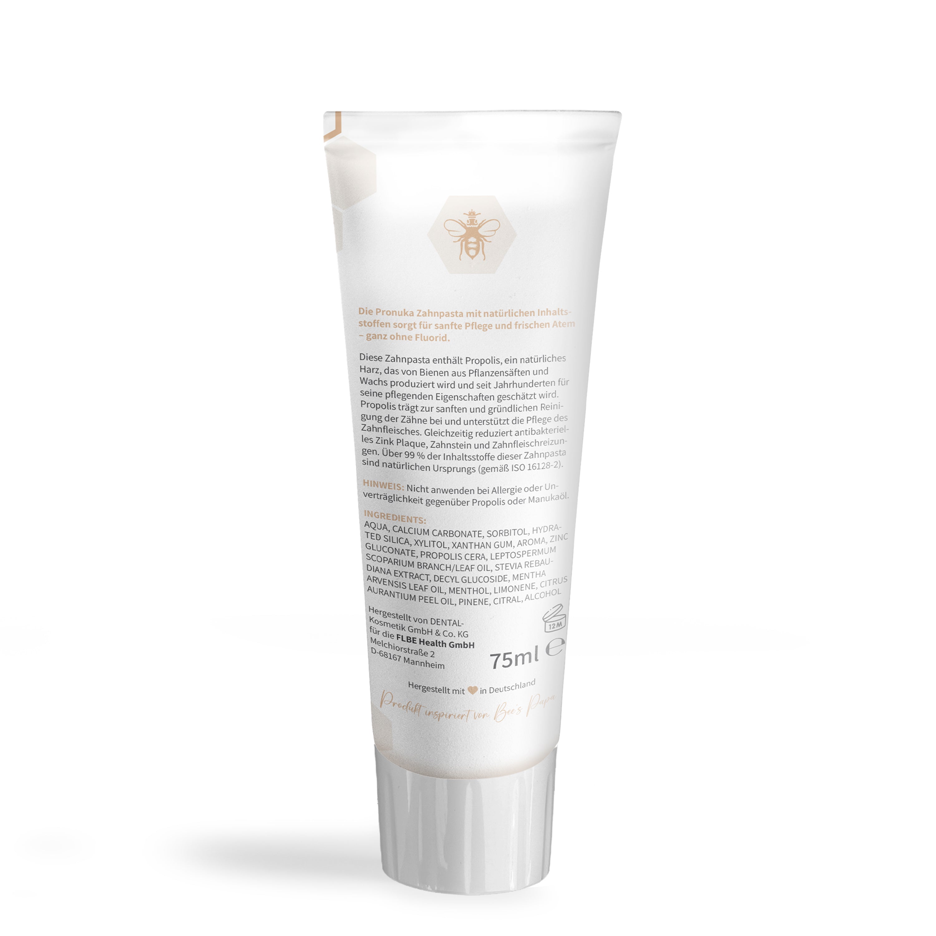 Set d'avantages : 3x Pronuka dentifrice / dentifrice à la propolis & huile de manuka, sans fluor & naturel - 75ml