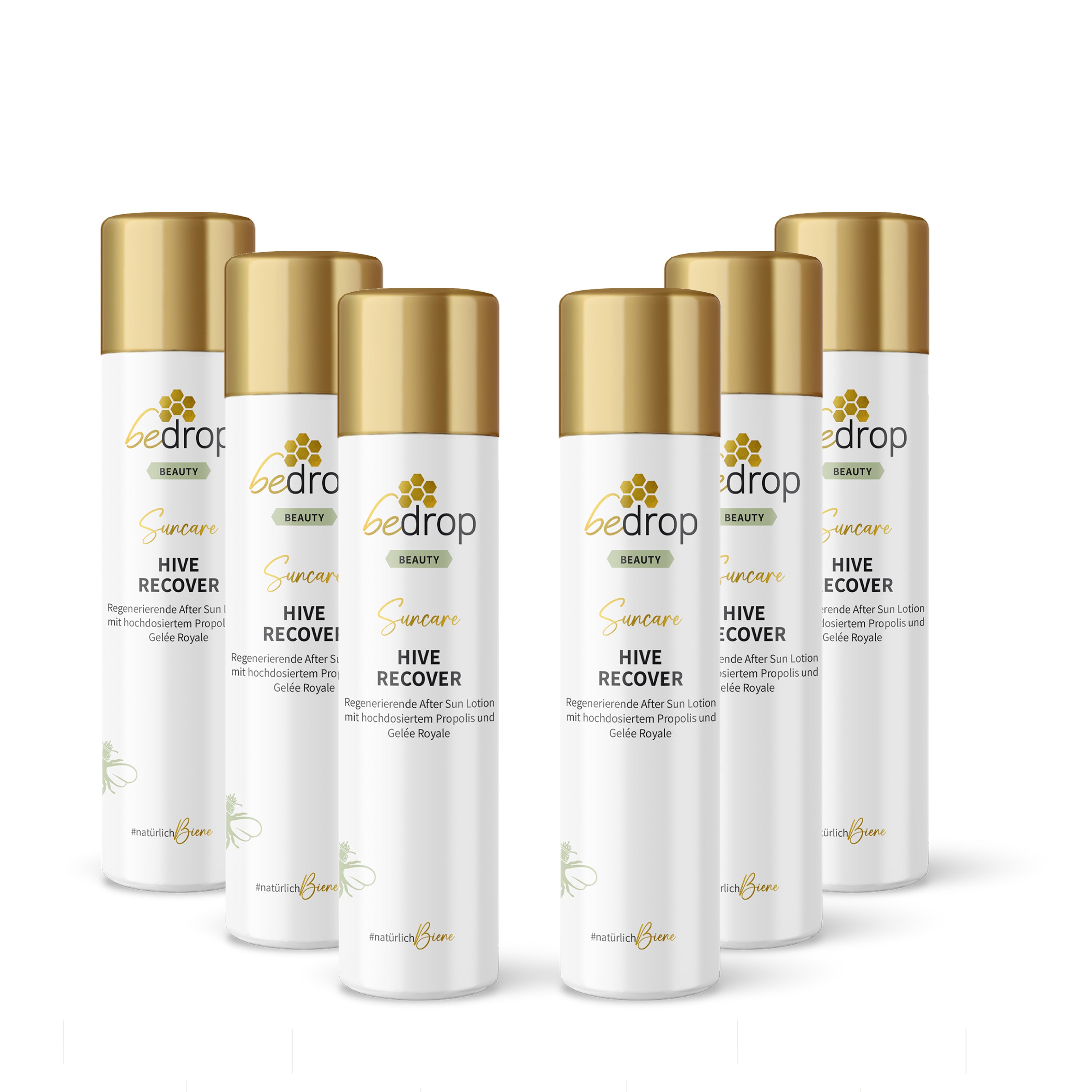 Lot avantageux : 6x HIVE RECOVER - lotion régénératrice après-soleil avec gelée royale hautement dosée & propolis - 200ml