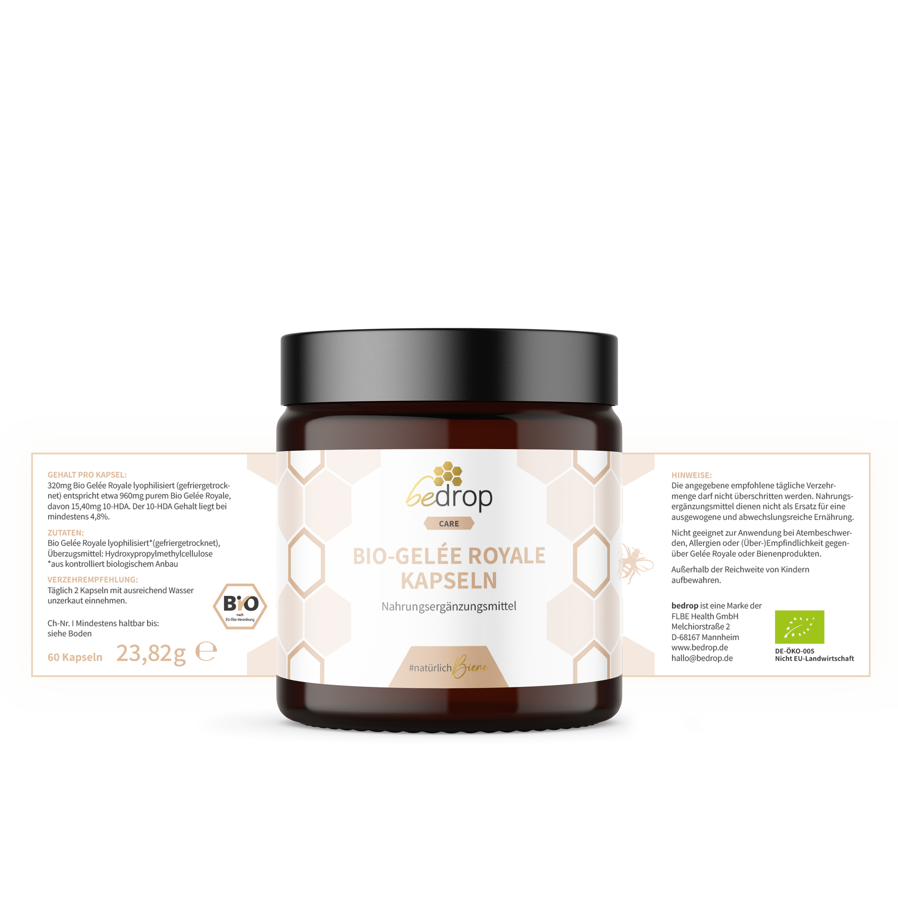 Gelée royale bio en gélules (certifiée bio) - 60 gélules