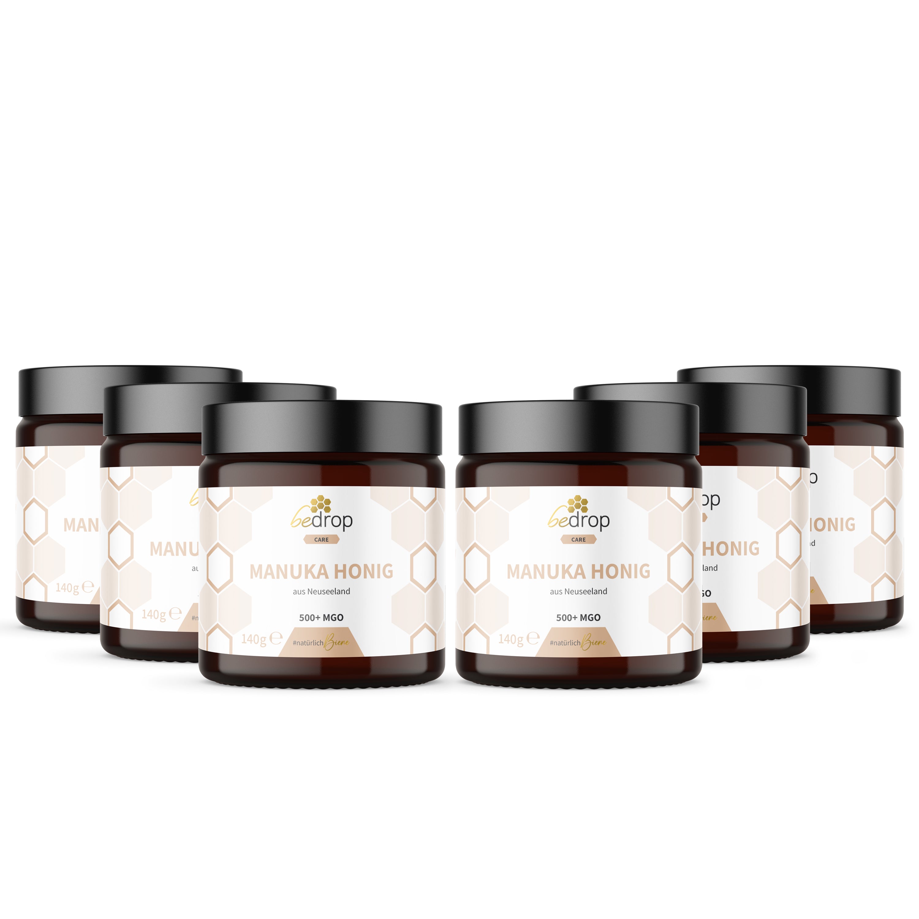 Set d'avantages : 6x Miel de Manuka MGO 500+ - 140g dans un set de 6 pièces