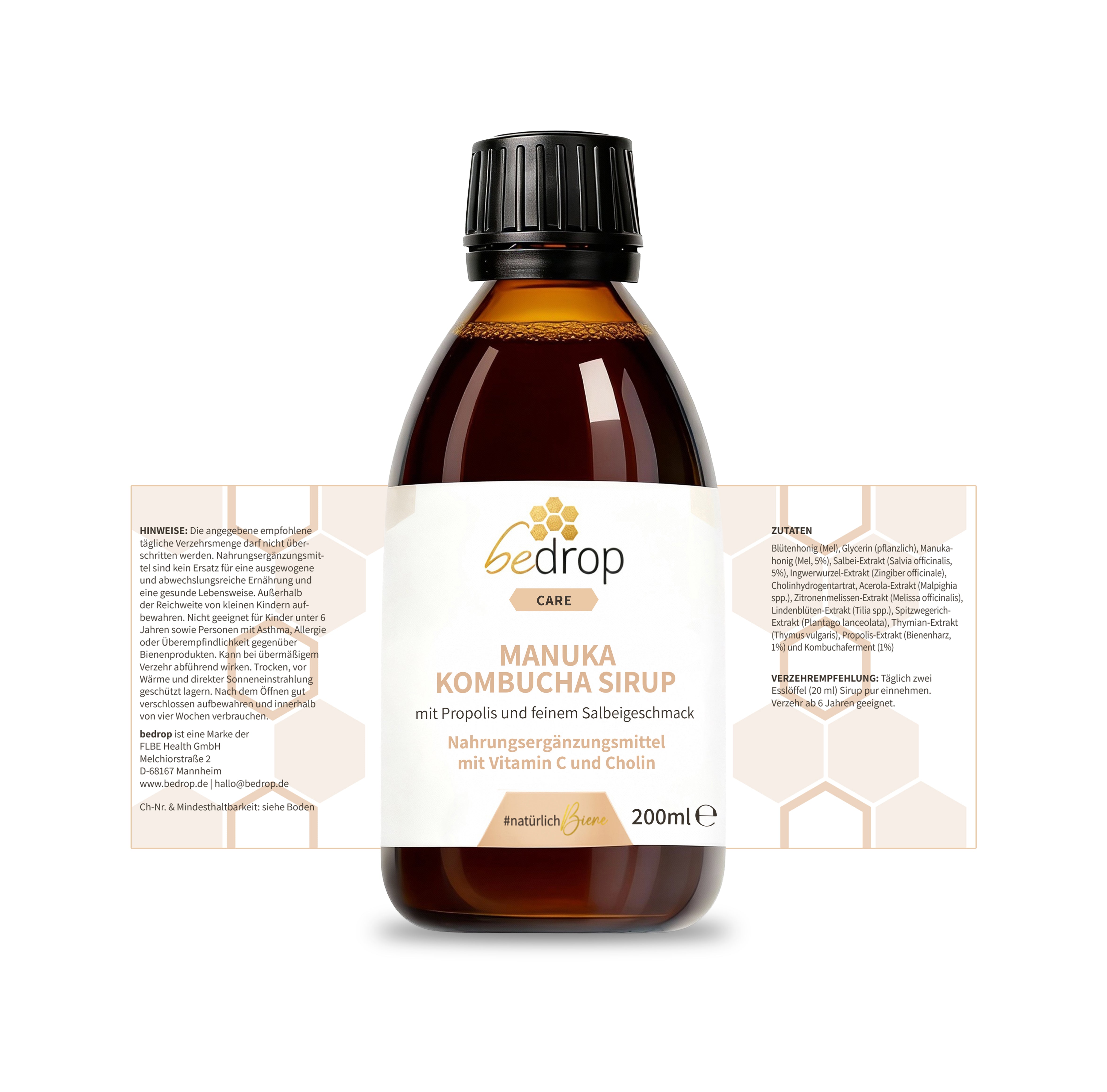 Sirop de Manuka Kombucha à la propolis et au goût de sauge - 200ml
