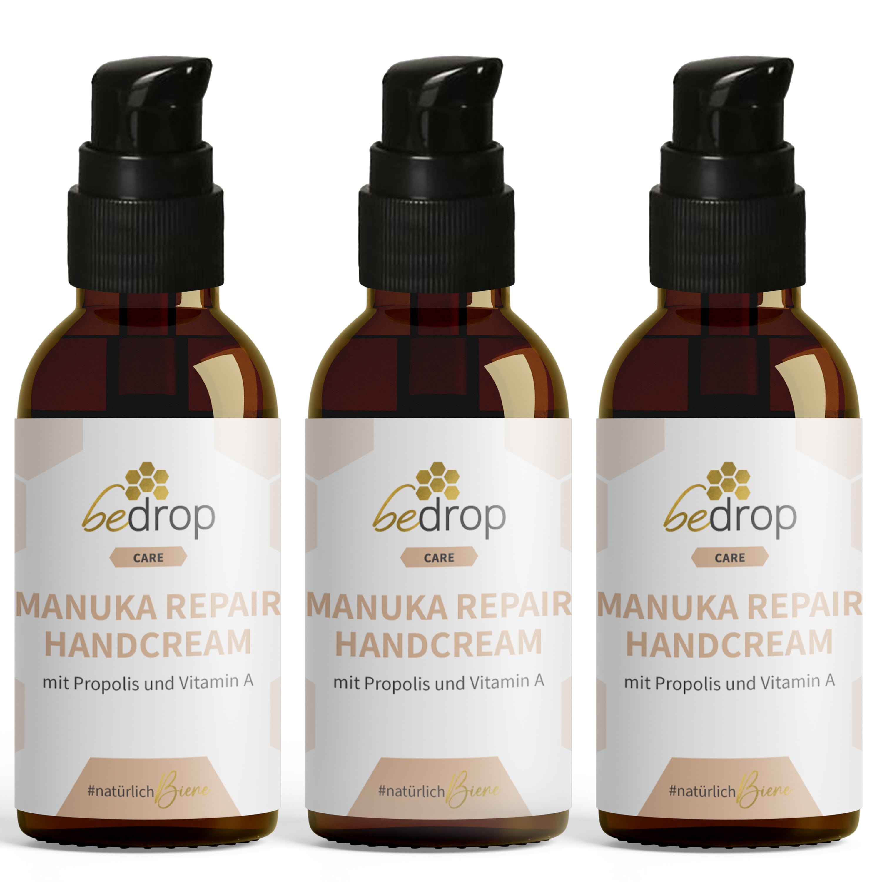 Set d'avantages : 3x Crème pour les mains au Miel de Manuka, Propolis et Vitamine A dans un set de 3 pièces