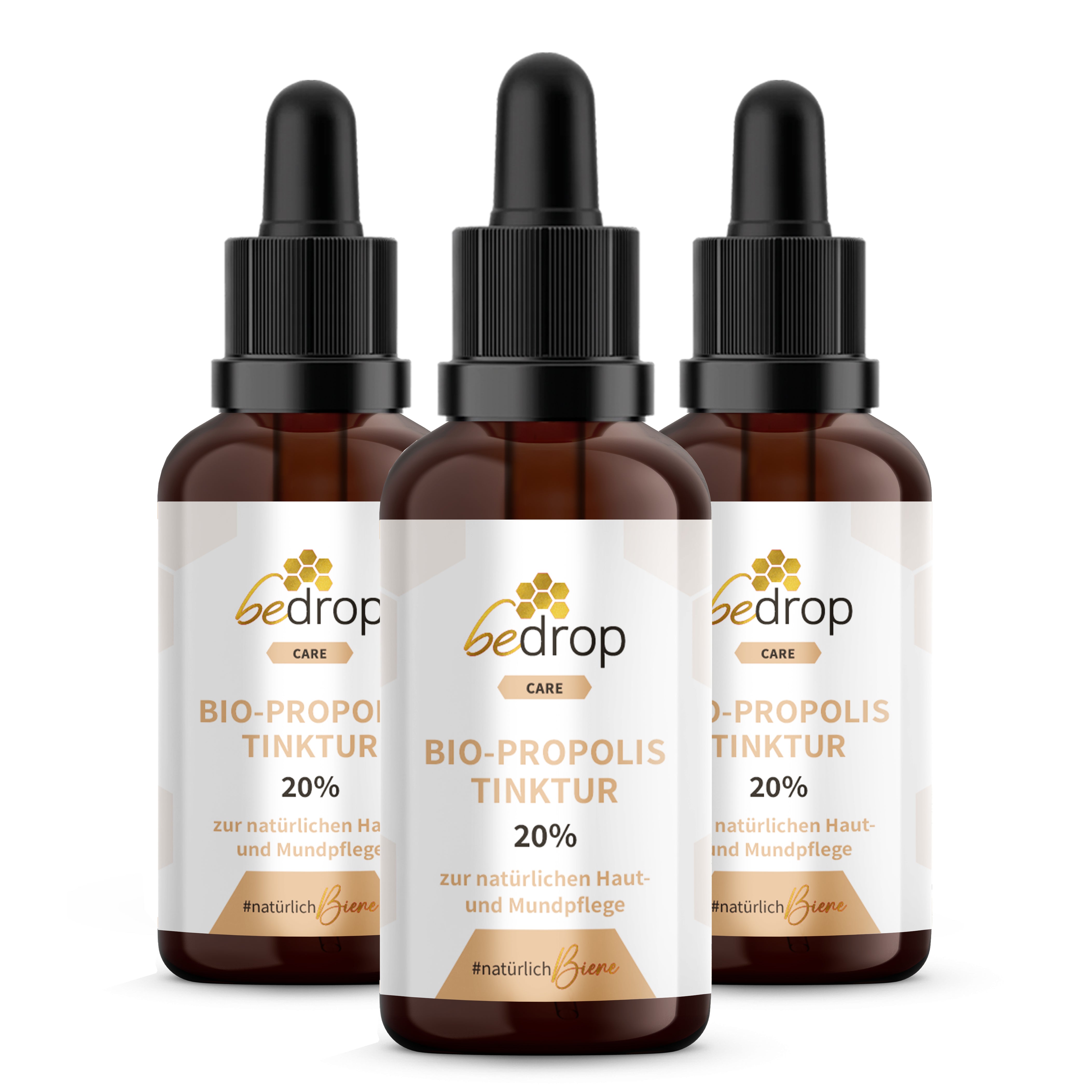Set d'avantage : 3x teinture d'extrait de propolis avec pipette 20% - 30ml dans un set de 3 pièces