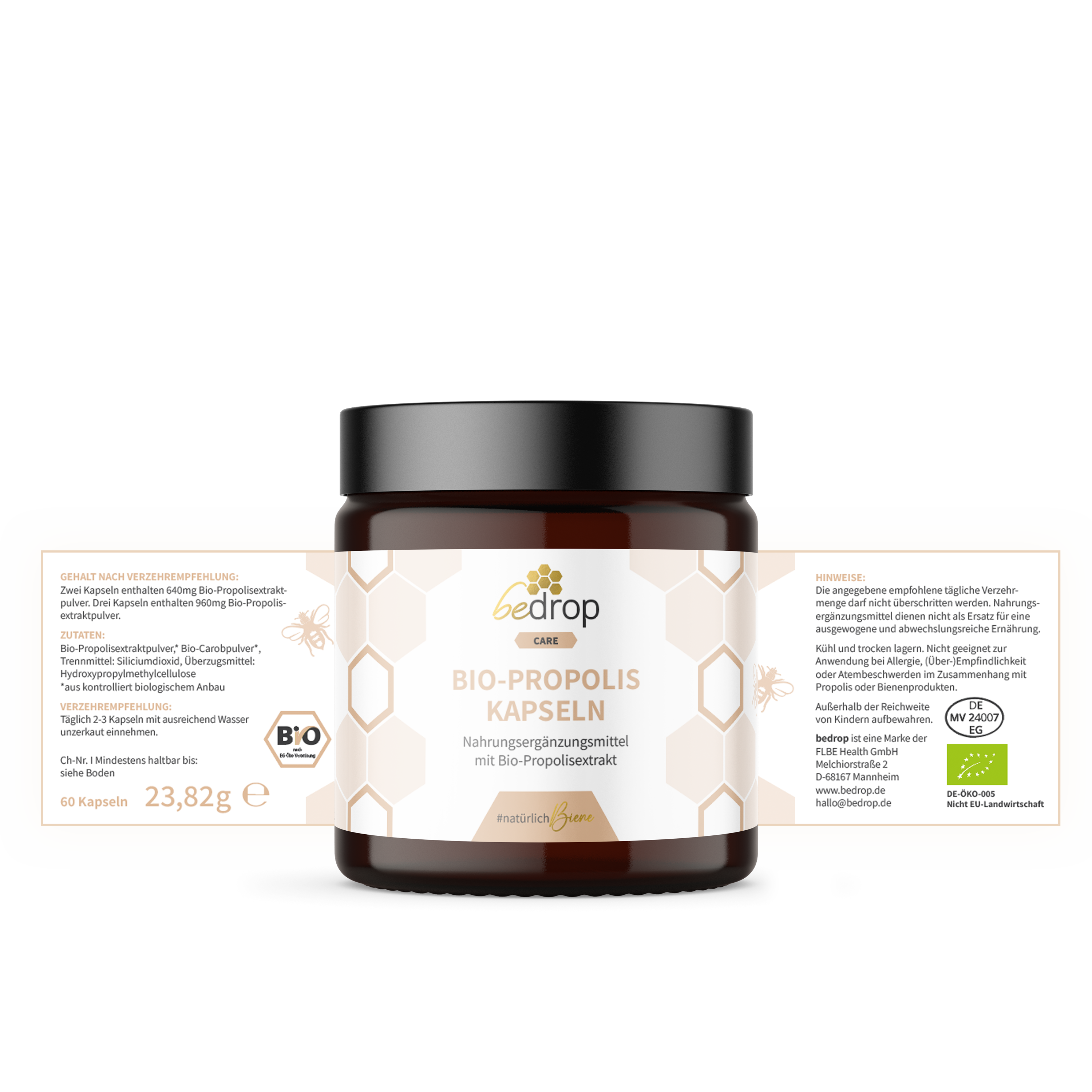 Gélules de propolis bio (100% pure qualité apicole) - 60 gélules