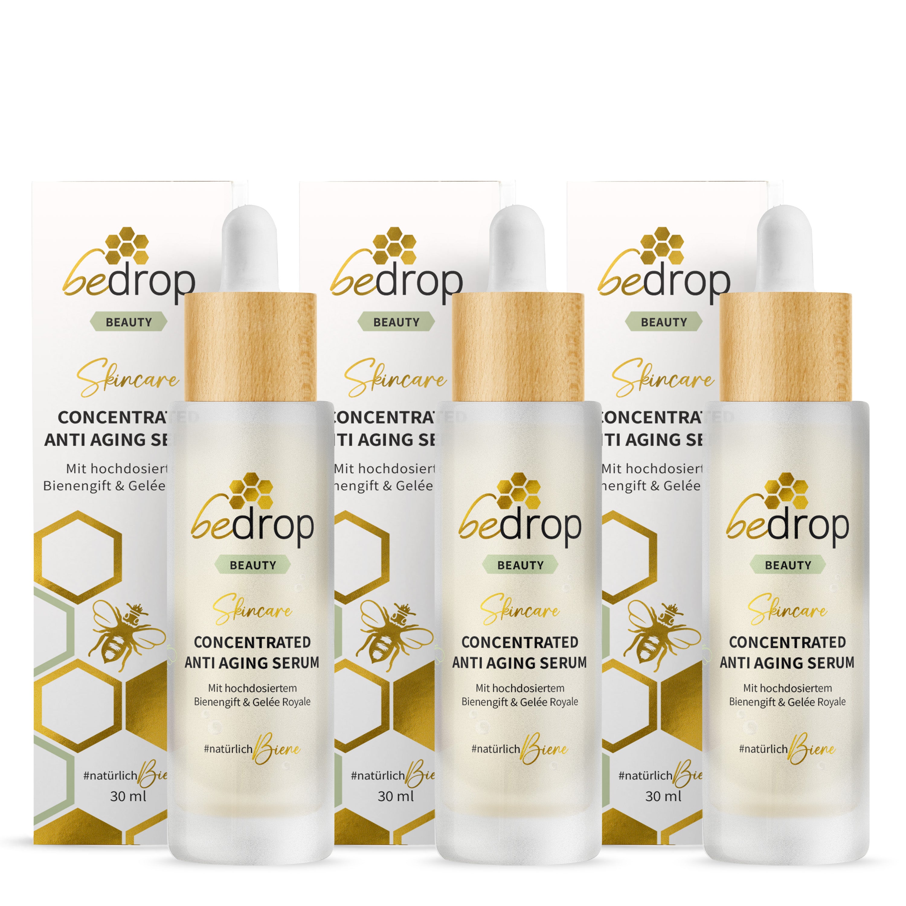 Coffret avantage : 3x CONCENTRATED ANTI AGING SERUM / Sérum visage au venin d'abeille hautement dosé & à la gelée royale - 30ml