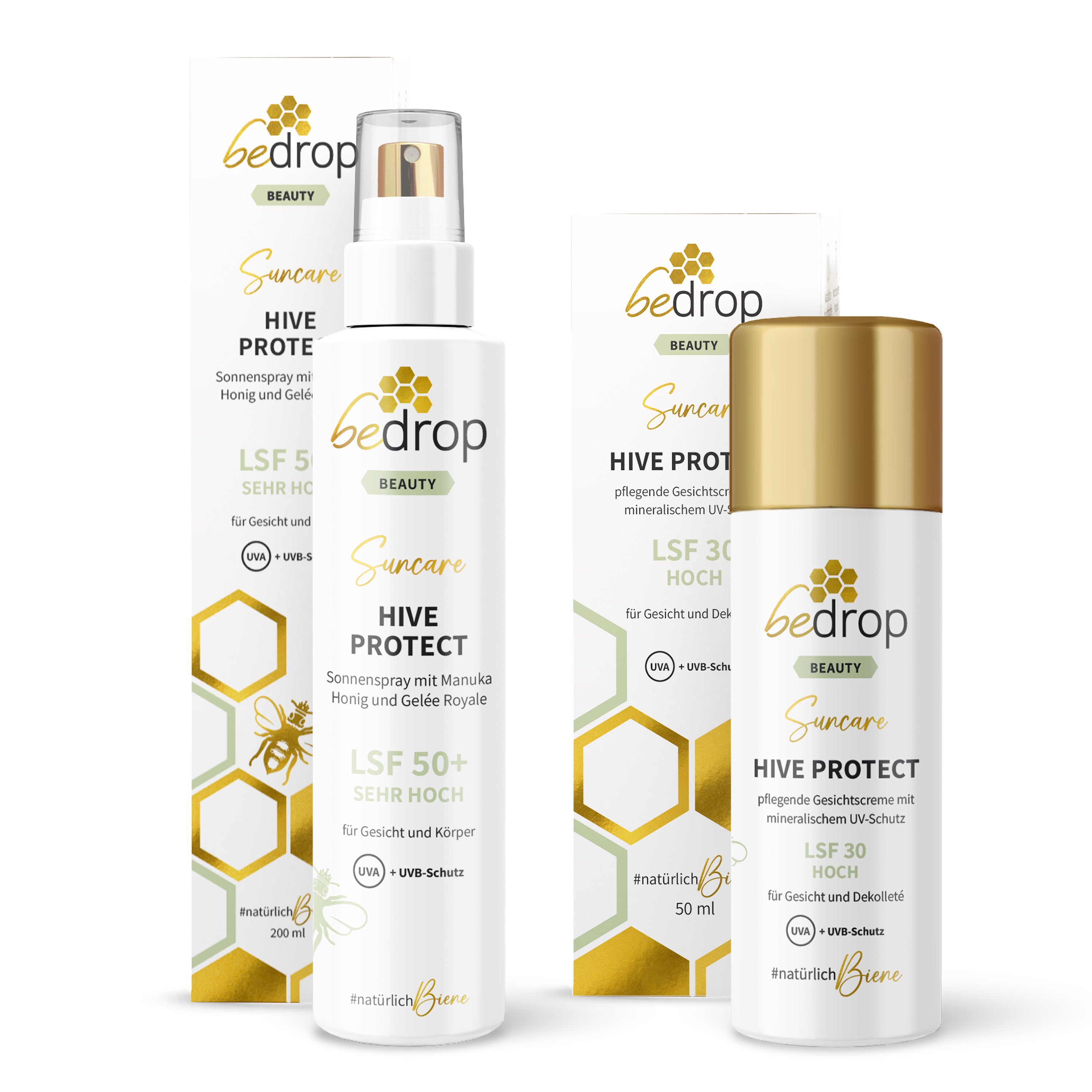 Kit de protection solaire : spray solaire Hive Protect SPF 50+ et Hive Protect SPF 30