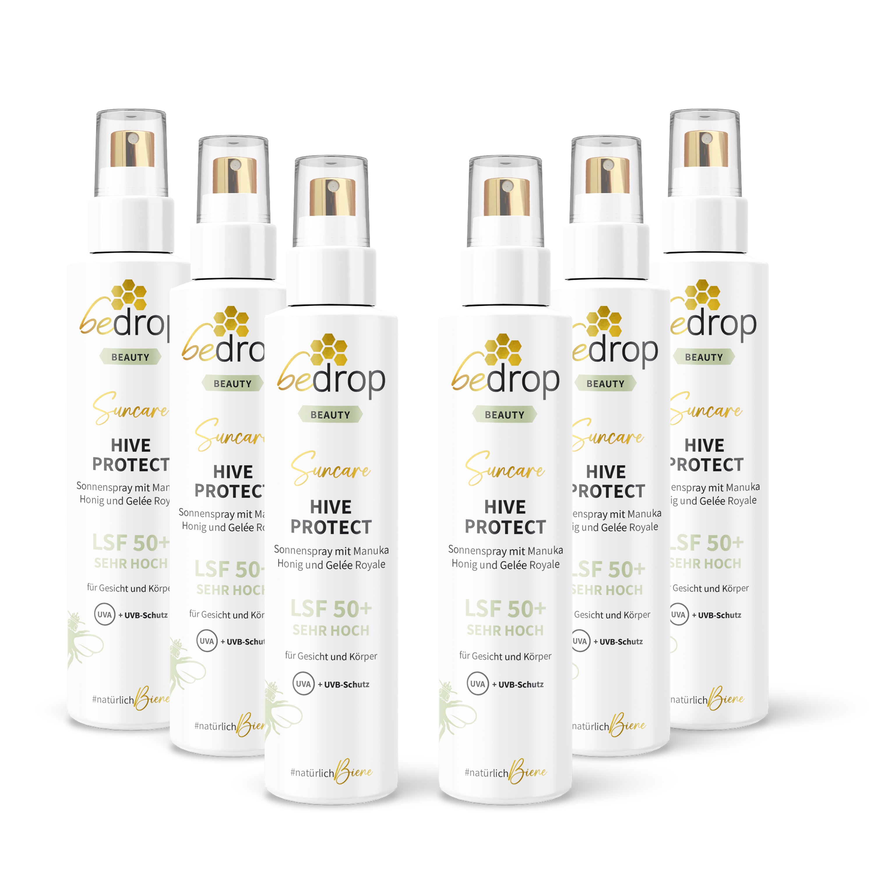 Coffret Avantage : 6x HIVE PROTECT SPF 50+ - Spray Solaire au Miel de Manuka et à la Gelée Royale - 200ml