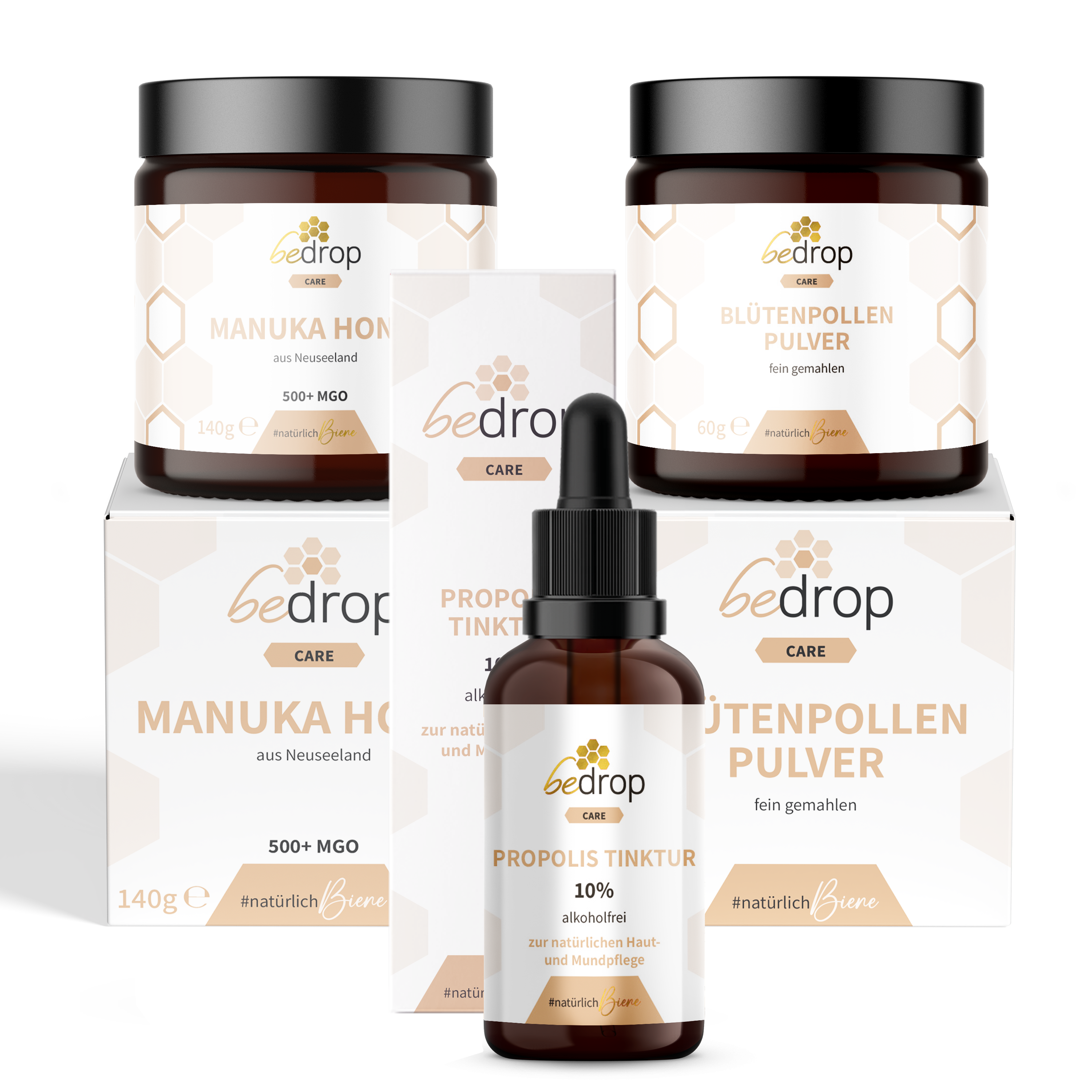 Kit de l'enfance de Bee's | Poudre de pollen, teinture de propolis sans alcool 10% et miel de manuka