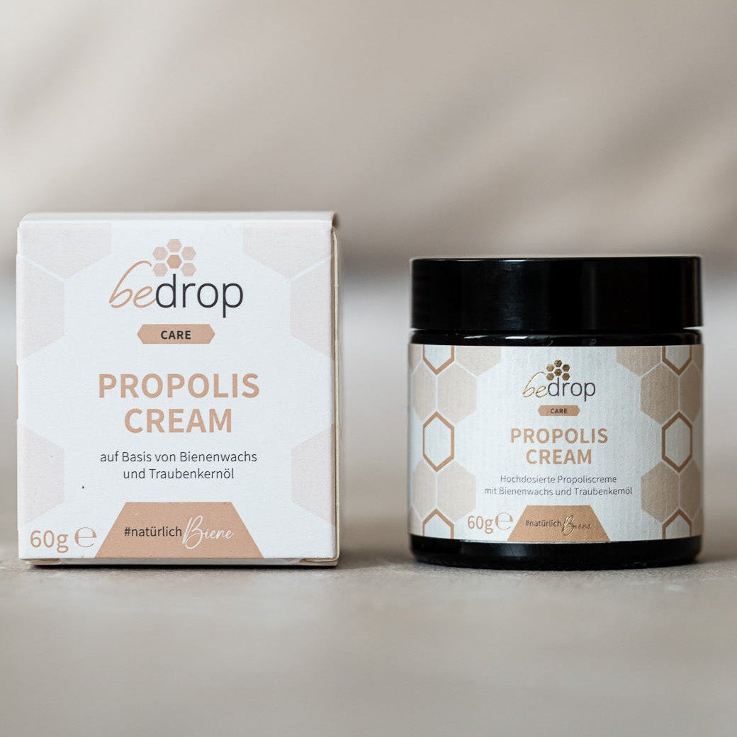 Propolis Cream - Crème à la propolis hautement dosée avec cire d'abeille & huile de pépins de raisin - 60g