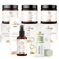 Winter Care Set | Baume d'abeille, Capsules de propolis, Lotion royale, Miel de Manuka 140g & Spray à l'anis de Manuka