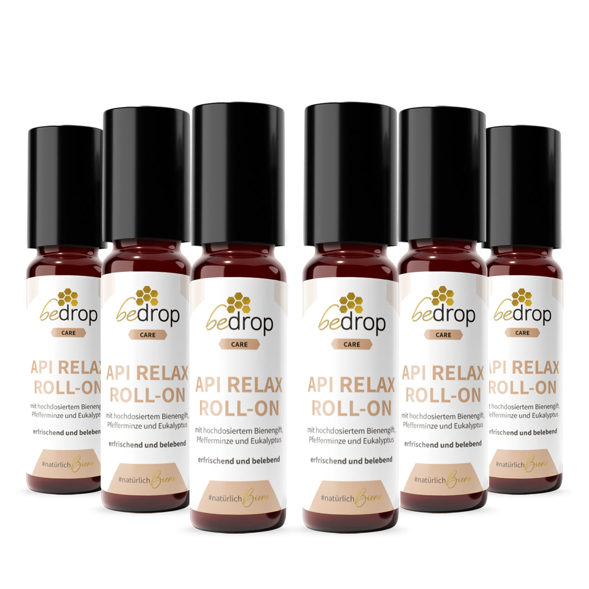 Set d'avantage : 6x Api Relax Roll-On avec du venin d'abeille hautement dosé, de la menthe poivrée et de l'eucalyptus - 10ml